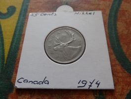 CANADA 25 Cents 1974