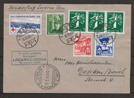 1940 : Flugbrief Locarno - Roma mit Buntfrankatur
