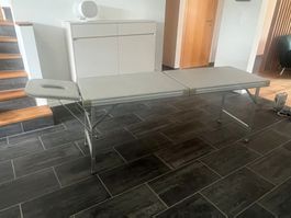 Massagetisch klappbar Grau Aluminium Rahmen guter Zustand