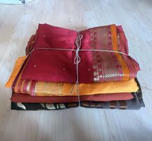 Stoffpaket 4 wunderschöne indische Seidenstoffe
