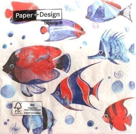 Servietten: Serviette tropical fish (1090) 3Stk. – Neu (gemäss Beschreibung) aus Schlatt TG von kreativ-atelier