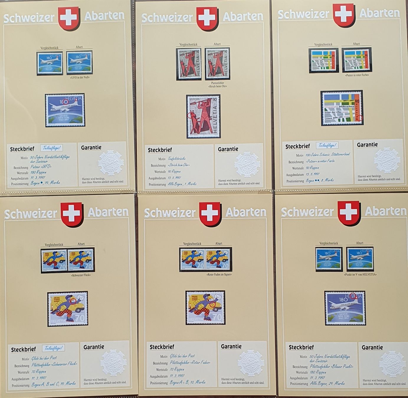 Tutti i francobolli: schöne Sammlung Abarten Schweiz mit über 50 Abarten – Usato da Kreuzlingen venduto da Rschweiz1 4