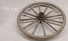 2 Wagenräder 96 cm Durchmesser Holz Metallfelge gebraucht