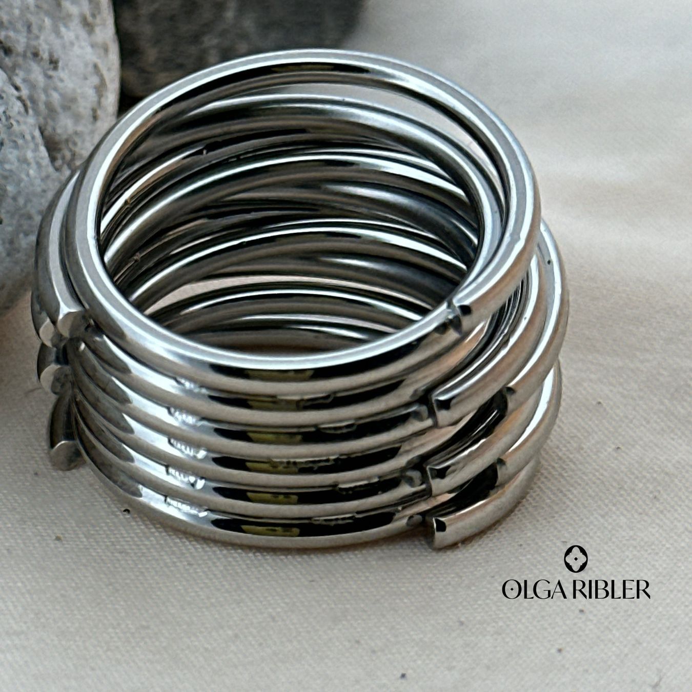 Olga Ribler Bagues: Statement Edelstahl Ring Ringgrösse 60 – Neuf (Voir description) à Luzern par Schmuckoutlet 2