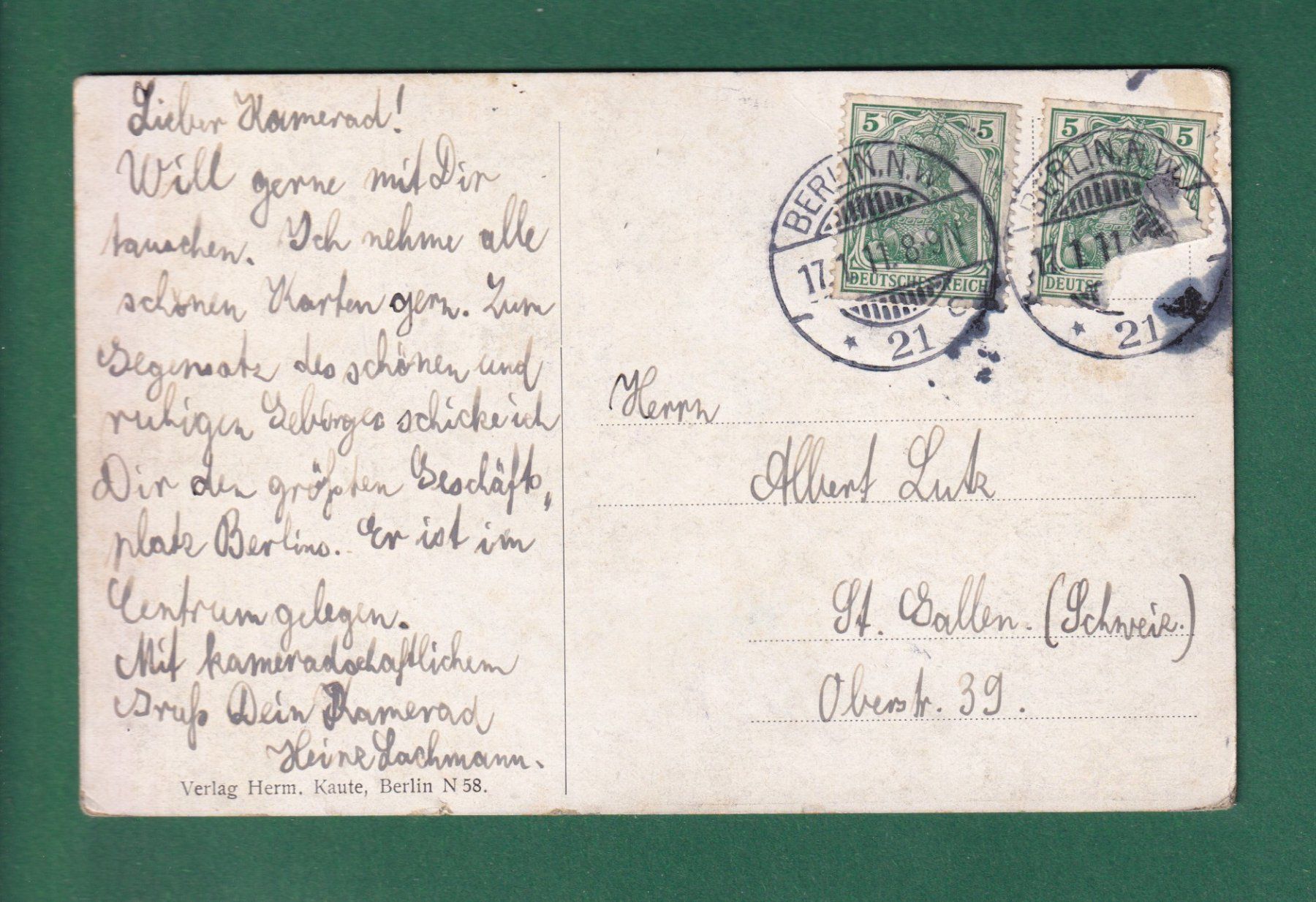 Ansichtskarten: BERLIN - Alexanderplatz - 1911 – Gebraucht aus Pully von nicecards-shop 1