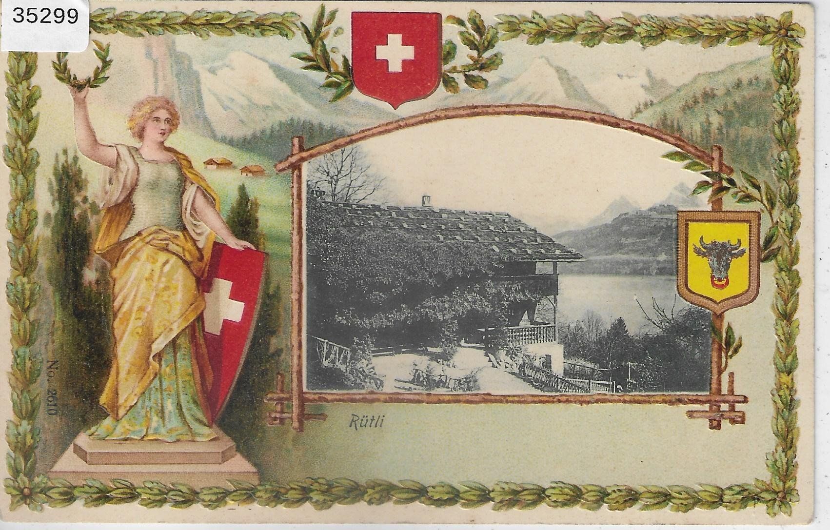 Cartoline postali: Rütli - Helvetia Präge-Litho – Usato da Ettingen venduto da Kartenplanet