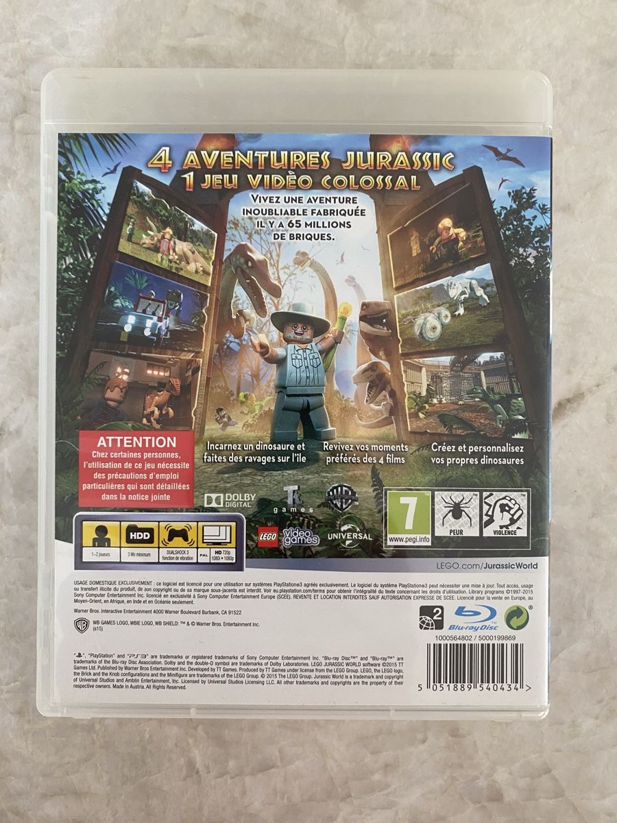 Giochi: Jeu PS3 Lego Jurassic World bon état – Usato da Gland venduto da Fanfan479 1
