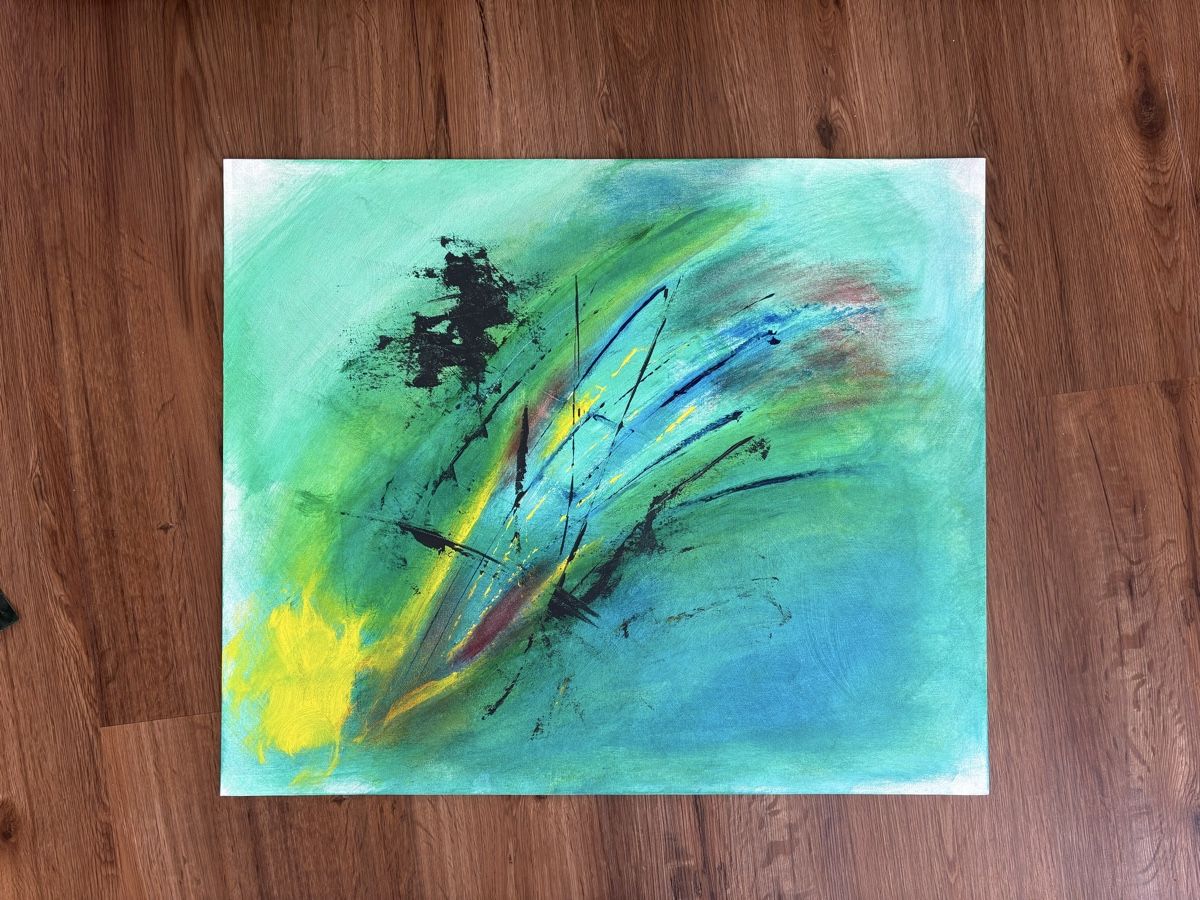 Gemälde: Abstract Acrylic Painting 50x60cm – Neu (gemäss Beschreibung) aus Zürich von Asybb 1