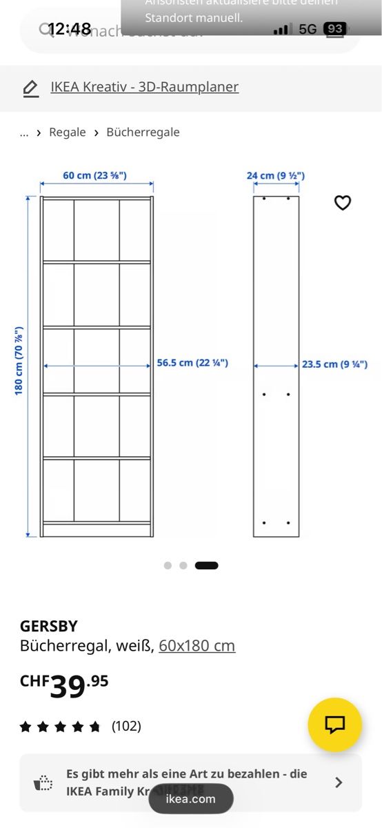 Scaffali: Ikea Regal Gersby – Usato da Lenzburg venduto da Delfin2018 3