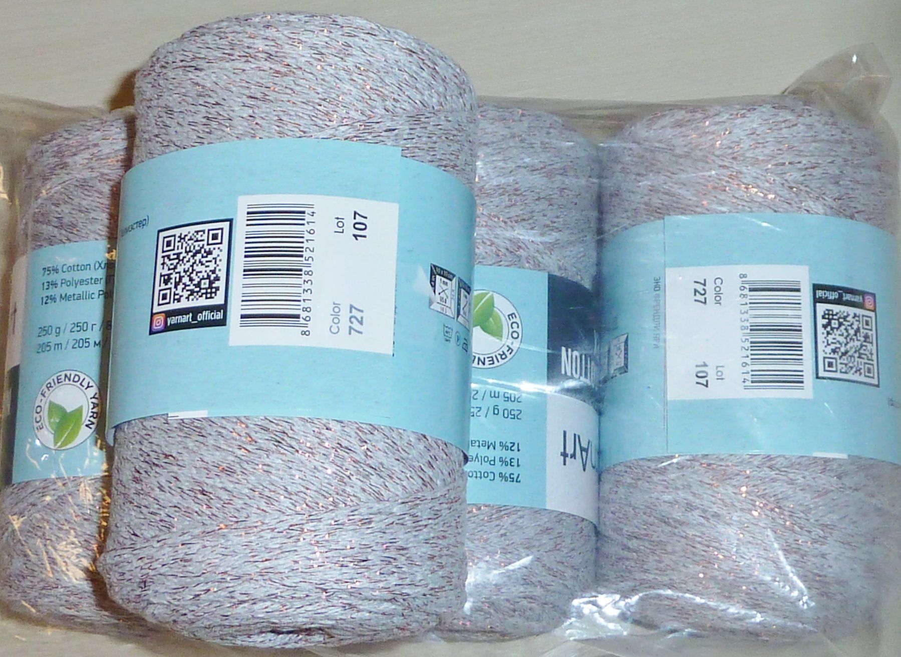 Lana: Garn Strickgarn Macrame Yarnart Baumwolle Lurex 4 Knäuel – Nuovo e nell'imballaggio originale da Siebnen venduto da Ra-la-ra-ol 2