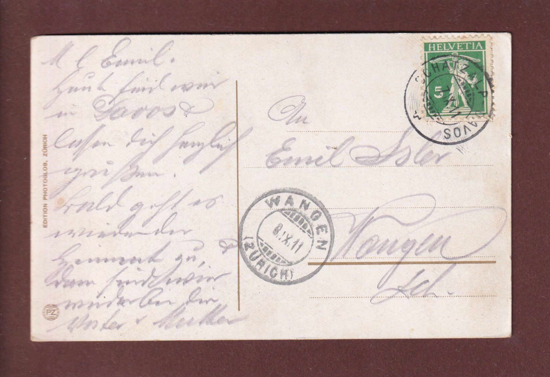 Cartoline postali: DAVOS vom Gemsjäger aus - 1911 – Usato da Pully venduto da nicecards 1