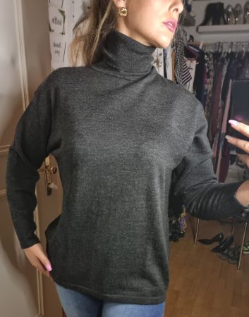Damen Rollkragenpullover, Gr. 40/L,  Merino-Schurwolle