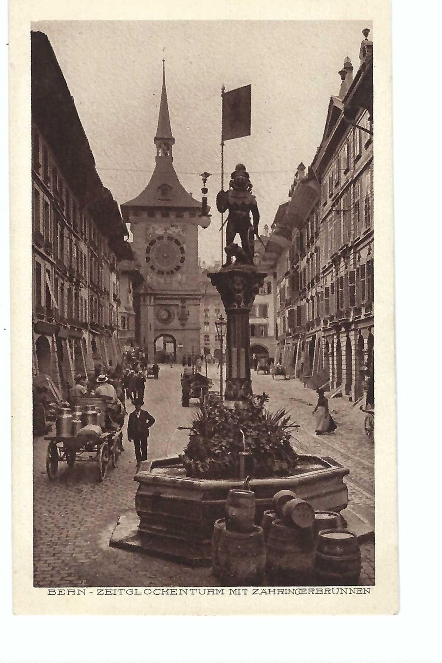 Cartoline postali: Bern Zeitglockenturm mit Zähringerbrunnen – Usato da Thun venduto da 44wart