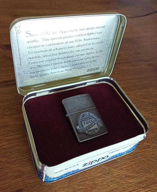 Accendino Zippo 60 Th Anniversario 1932-1992 con scatola - Edizione  speciale 3000 pezzi - USATOTECA