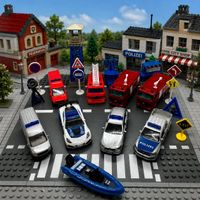 Siku Polizeiauto & Feuerwehrwagen Set mit viel Zubehör