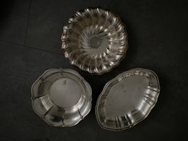 Versilberte Schalen Konvolut 3 Schalen alt