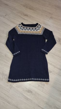 hübsches Strickkleid Grösse S/M blau gemustert