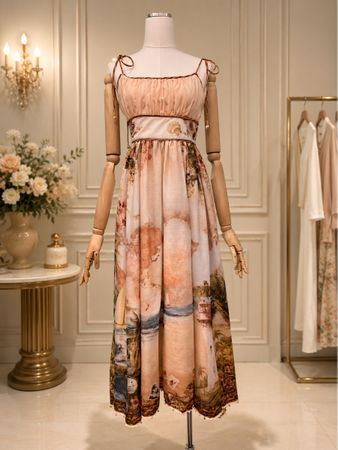 Linen Blend Summer Midi Dress
