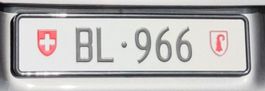 Kontrollschild / Kennzeichen - BL 966
