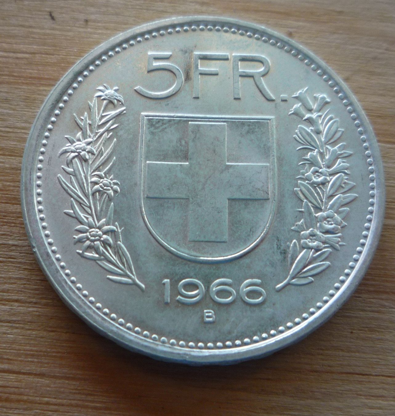 Alle Münzen: 5 Franken 1966, silber – Gebraucht aus Rieden SG von Brockehuesli