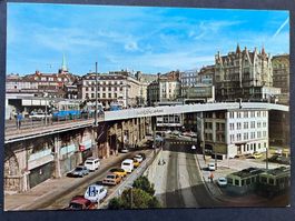 Lausanne Le Grand Pont, Trolleybus, Trains, ca. 1970