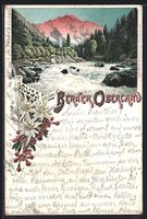 Litho Berner Oberland, Flusspartie im Wa