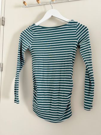Umstandsshirt grün weiss gestreift langarm