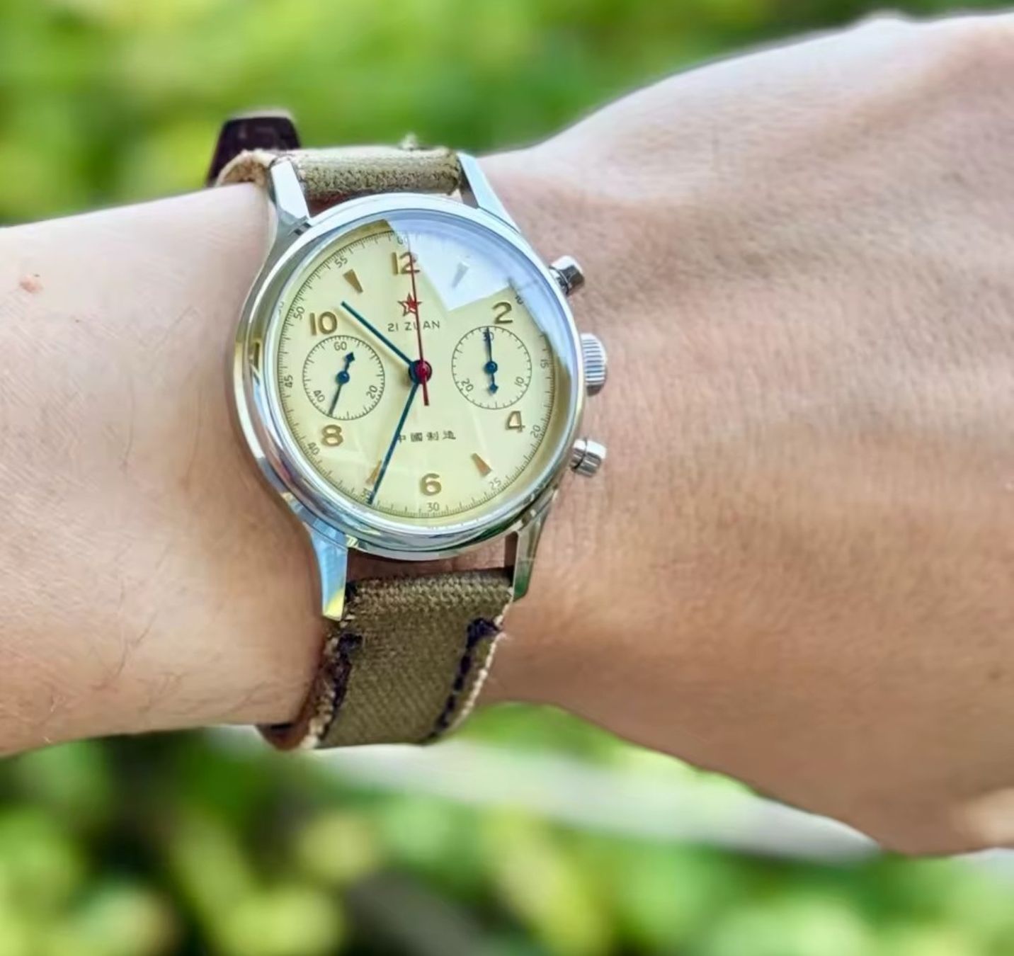 Uhren: Red Star 1963 Chronograph 38mm Saphir &  mit Schwanenhals – Neu (gemäss Beschreibung) aus Suhr von ChronixChronometer 3