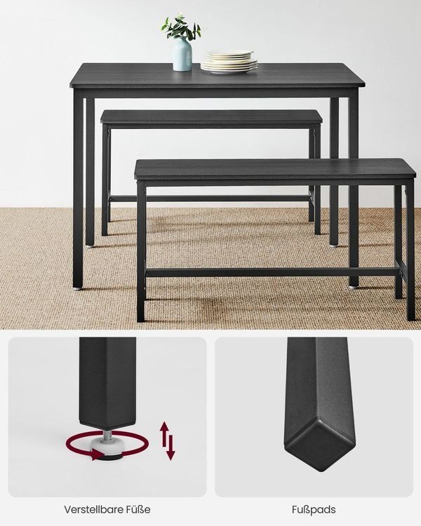 Set di tavolo e panche: Esstisch Küchentisch-Set mit 2 Bänken LUNA – Nuovo e nell'imballaggio originale da Lachen SZ venduto da MAMORU-MOEBEL 5
