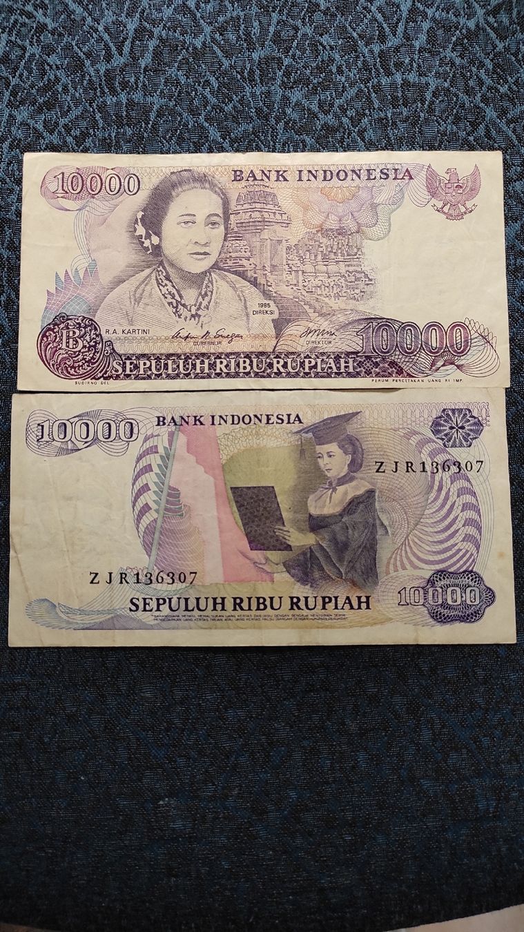 Banknoten: 10.000 Rupiah 1985 Indonésie – Gebraucht aus Couvet von lulul
