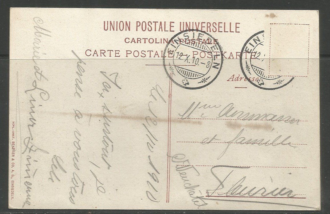 Ansichtskarten: Carte P de 1910 ( Einsiedeln ) – Gebraucht aus La Russille von Nono4 1