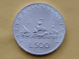 Italien 500 Lire "Caravelle" 1981 Silber **kleine Auflage**