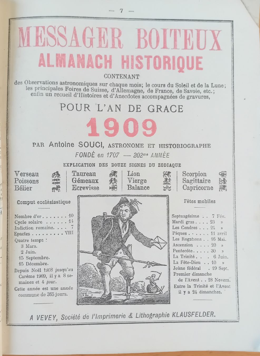 Riviste & Magazine: Le véritable Messager Boiteux 1909 – Usato da Bulle venduto da LeTempsCestCool 1