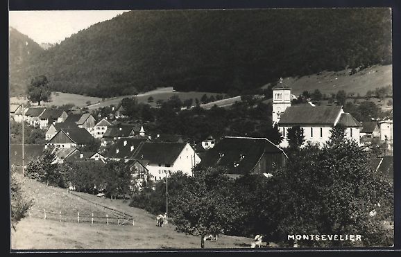 Ansichtskarten: AK Montsevelier, Teilansicht mit Kirche – Gebraucht aus Berlin von bartko-reher