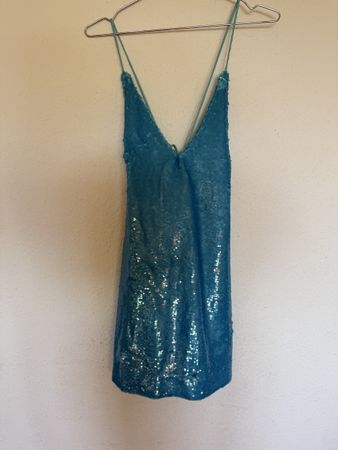 Ganni sequined satin mini dress