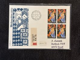 Enveloppe premier jour Liechtenstein Noël 1972 oblitéré