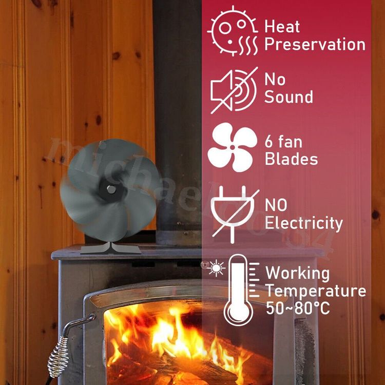 Ofenventilator Stromlos - Thermoelektrischer Kaminofen-Lüfter Mit 5 Blättern Für 60-350°C