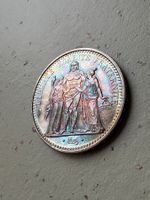Frankreich 10 Francs 1965 mit Regenbogen Patina Silber .900