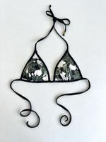 Dreieck-Bikini-Top mit Camouflage-Print / Gr. S