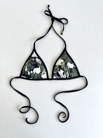Dreieck-Bikini-Top mit Camouflage-Print / Gr. S