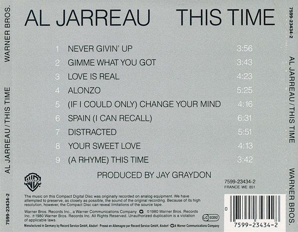 CD: Al Jarreau – This Time – Usato da Brittnau venduto da Zibu 1