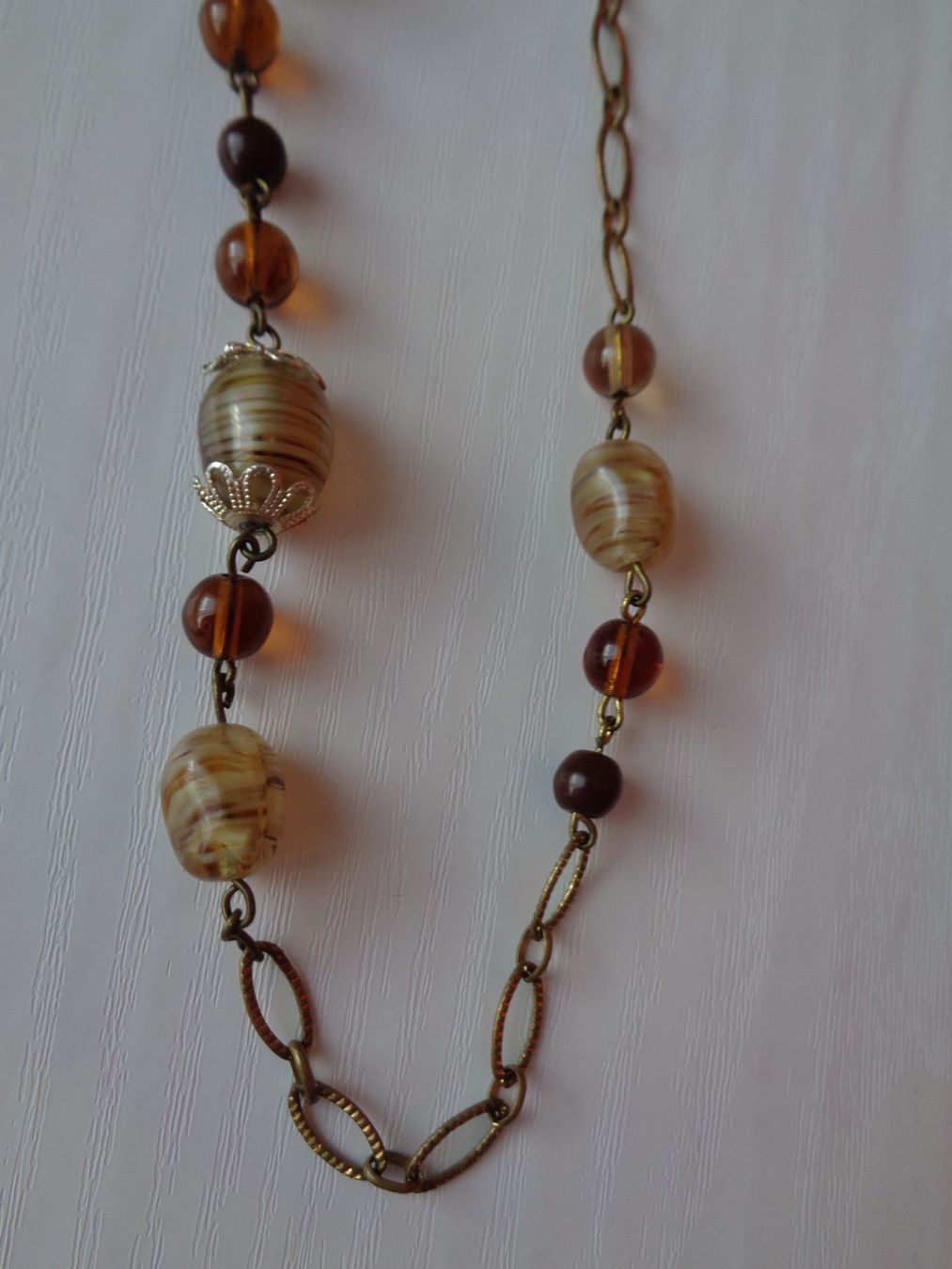 Catenine: Glaskette mit Messinggliedern Grösse 97 cm. - Vintage – Usato da Chur venduto da omonia 2