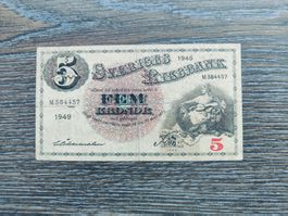 Schweden 5 Kronen 1949 !!!!!!