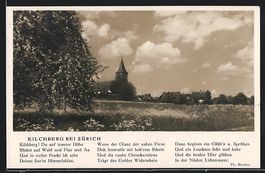 Kilchberg, Ortspanorama mit Kirche, Gedi