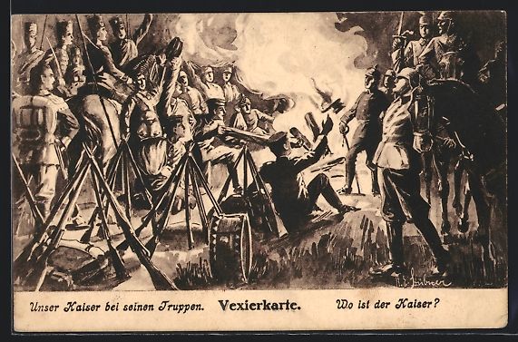 Cartoline postali: Kaiser Wilhelm II. bei seinen Truppen, V – Usato da Berlin venduto da bartko-reher