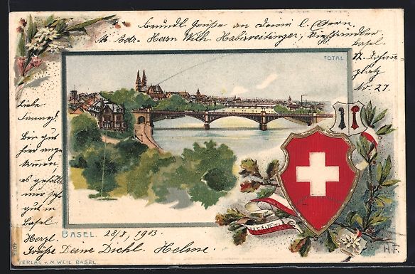 Cartoline postali: Passepartout-Lithographie Basel, Totalan – Usato da Berlin venduto da bartko-reher