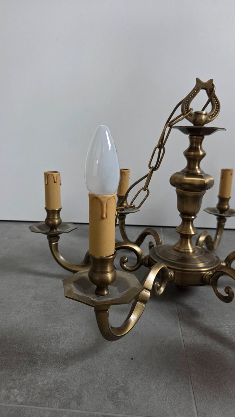 Lustre ancien en bronze à six branches - ENVOI GRATUIT (D'occasion) à ...