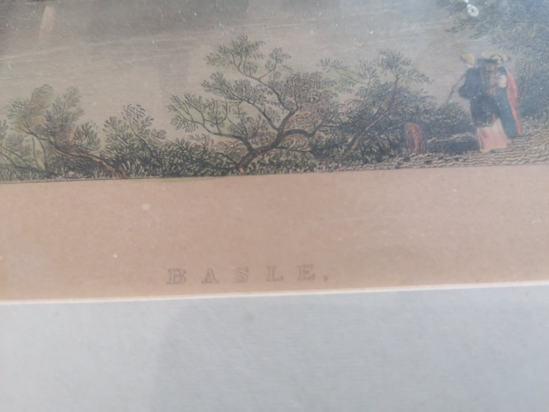 Stiche: Stahlstich "Basle" H.Adlard / W. H. Bartlett um 1850? Basel – Gebraucht aus Schönenbuch von Mentio_SB 1