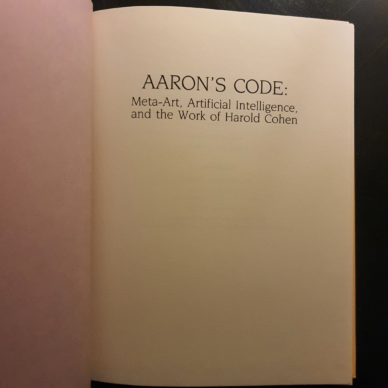 Libri: Aaron's Code: Meta-Art, Artificial Intelligence Harold Cohen – Usato da Zürich venduto da TimZurich1 1