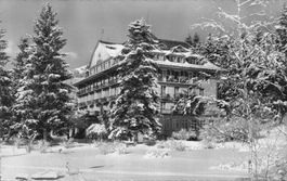 Ansichtskarte vom Hotel Bellevue, Gstaad im Winter